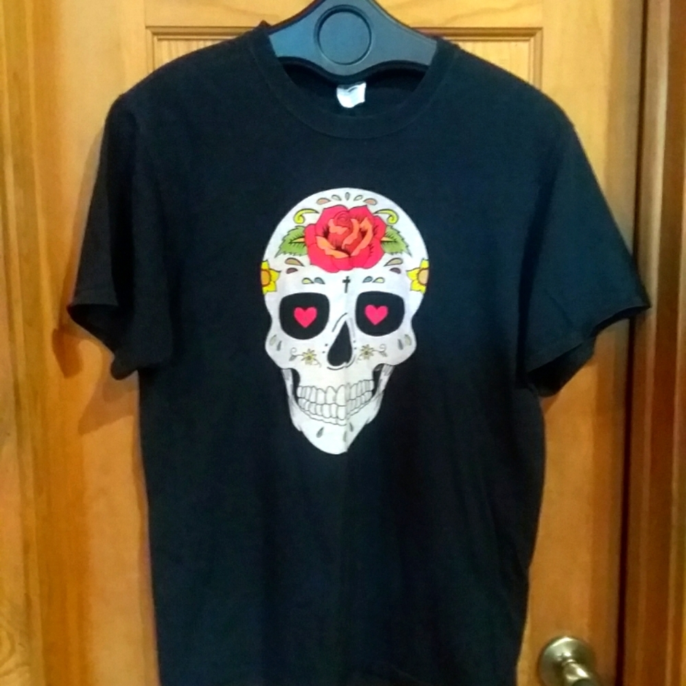 Black Skull Day of Dead Cotton Tee